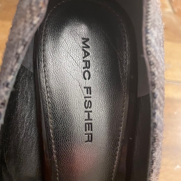 Marc Fisher 'Vica' Peep Hole Platform Pumps - Brown Patent Leather and Plaid - 7 - Picture 9 of 11